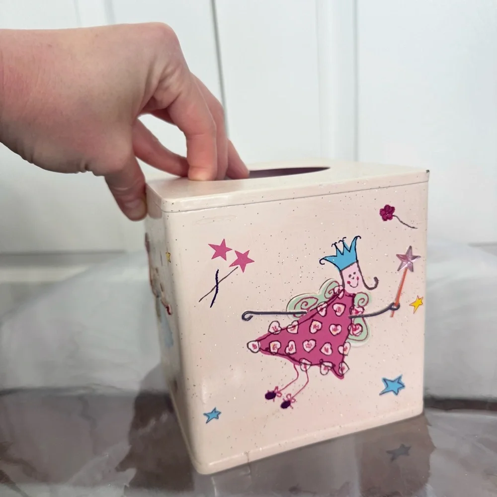 Vintage 90’s LAURA ASHLEY Whimsical Fairy Tissue Box Cover
